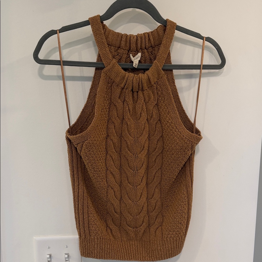 Pilcro Camel Tan Knit Halter Top